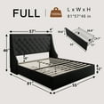 thumbnail image 3 of Honfach Full Bed Frame with 4 Storage Drawers, Upholstered Storage Bed with Charging Station, Wingback Storage Headboard, No Box Spring Needed,Black, 3 of 8