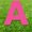 Pink, variant on Blue Letter A 20 inches tall
