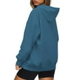 thumbnail image 3 of HAOTAGS Women Solid Basic Loose Hoodie Sweatshirt Long Sleeve Kangaroo Pocket Blouse Top Sky Blue Size XL, 3 of 5