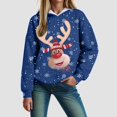 thumbnail image 2 of Futezty Christmas Sweatshirts for Women Novelty Funny Santa Xmas Tree Graphic Pullover Tops Loose Casual Fleece Shirts, 2 of 6