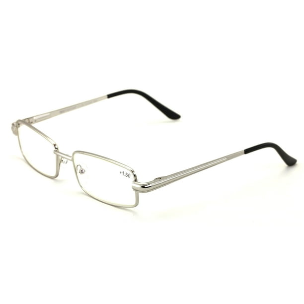 Men Metal Rectangle Computer Reading Glasses - Reduce fatigue, strain ...