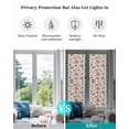 thumbnail image 4 of Window Privacy Film Boho Flowers Stained Glass Window Film Decorative Sun Block Window Cover Watercolor Red Orange Floral Branch Leaf Window Clings Static Adhesive Sticker for Bathroom 23.6"x78.7", 4 of 7