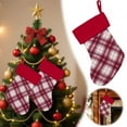 thumbnail image 2 of Buffalo Plaid Christmas Stockings Bulk - 3-24 Pack 15 Inch Large Xmas Stockings with Plush , Holiday Party Favors Decor for Family Fireplace, and Anthropology Home Decor, 2 of 6