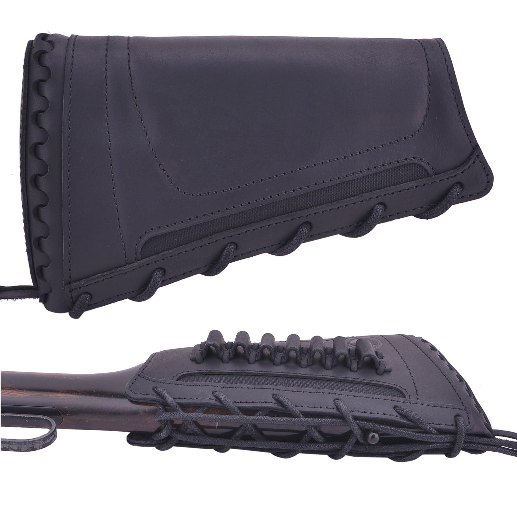 Padded Rifle Buttstock Leather Cover Sleeve with Rifle Ammo Holder for Left Handed .357 .30/30 .38