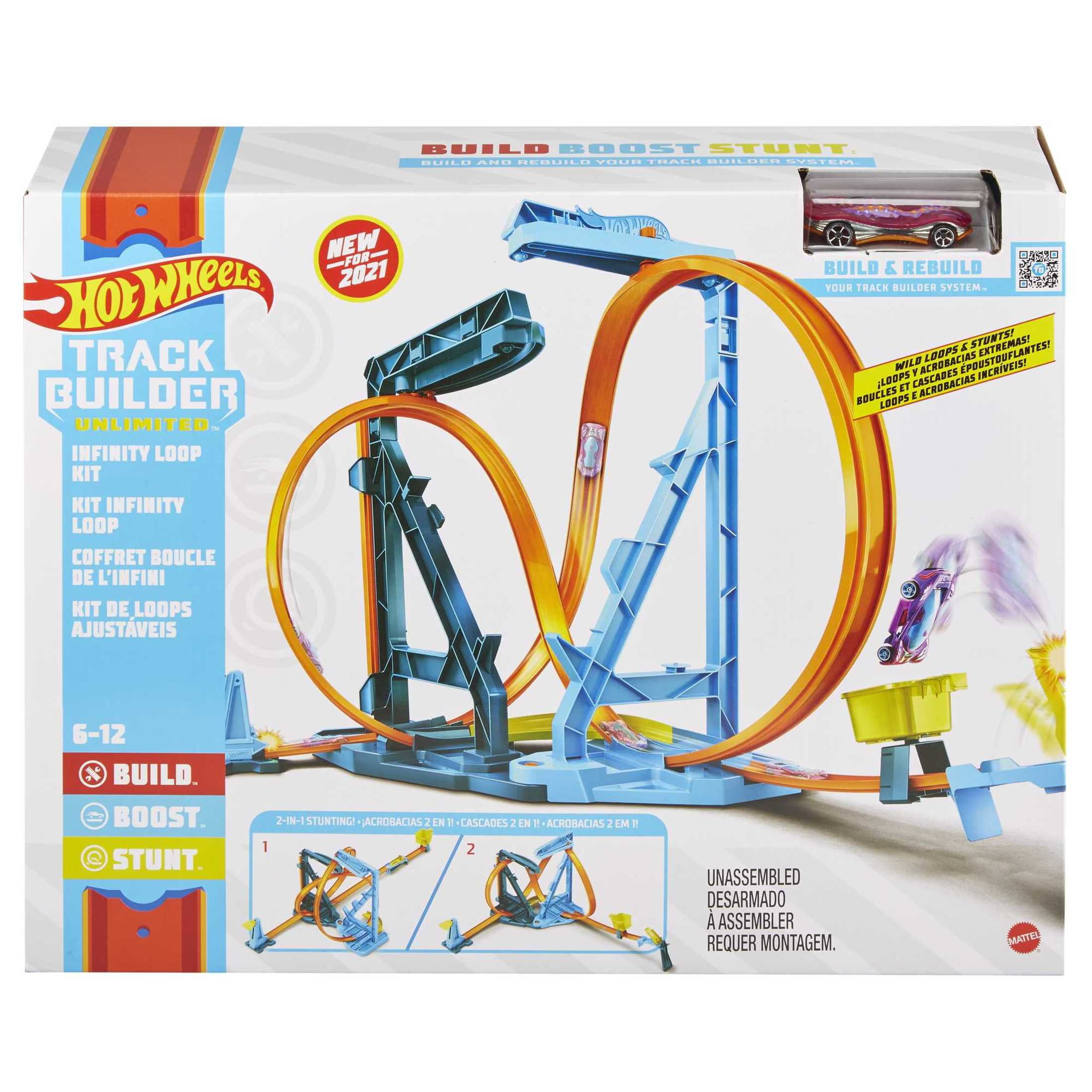 Hot Wheels Track Builder Unlimited Infinity Loop Kit Track Playset & 1 Toy Car in 1:64 Scale