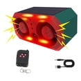 thumbnail image 1 of Solar Outdoor Motion Sensor Alarm with 13 Sound,130db Dual Speaker Motion Detector Alarm Light with Remote for Farm Yard, 1 of 5