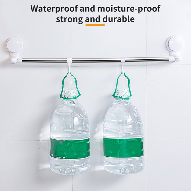 fastboy Suction Cup Towel Bar Storage Rack Stainless Steel Polished Surface Strong Bearing Capacity Hand Towel Holder 6 Sliding Hooks
