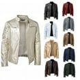 thumbnail image 3 of Ropa de hombre europea y americana, chaqueta de cuero para hombre, adolescente, cuello Vertical, Punk, chaqueta de cuero para motocicleta, 3 of 6