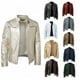 thumbnail image 3 of Ropa de hombre europea y americana, chaqueta de cuero para hombre, adolescente, cuello Vertical, Punk, chaqueta de cuero para motocicleta, 3 of 6