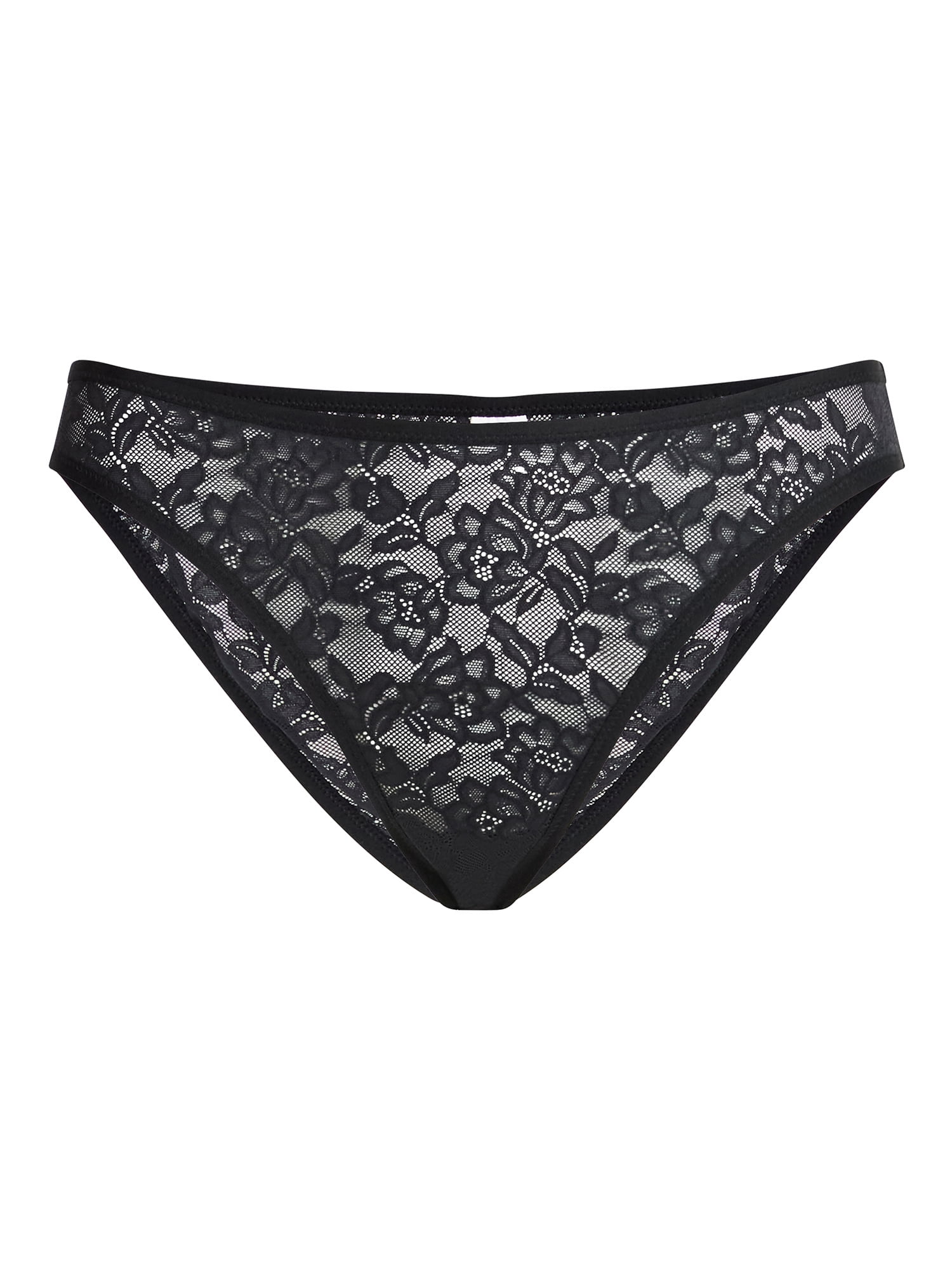 Joyspun Women's Soft Stretch Lace Bikini Panties, 2-Pack, Sizes XS-3XL