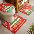 thumbnail image 6 of 3pcs Christmas Bathroom Mat Sets Floor Mat U-Shaped Toilet Floor Mat Toilet Seat Cover Anti Slip Bath Rugs Decoration, 6 of 7