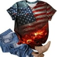 thumbnail image 5 of GERsome Womens 4th of July T Shirts American Flag Patriotic Short Sleeve Crew-Neck Tops USA Flag Stars Stripes Casual Summer Tee S-2XL, 5 of 5