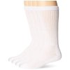 MediPEDS Men's 4 Pack Diabetic Crew Socks, White, Shoe Size: 9-12