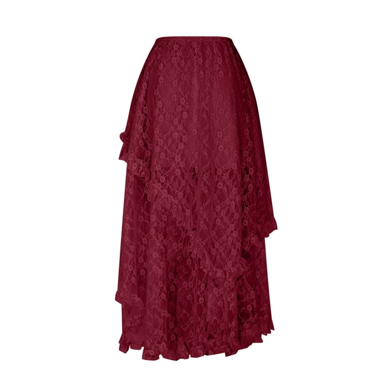 Women's Floral Lace Long Skirts Elastic Asymmetrical Layered See-Through  Maxi Skirts Sexy Sheer Flowy Beach Vacation Skirt Dresses 2025 Summer -  Walmart.com