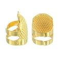 thumbnail image 3 of Dedal, protector de dedos para costura a mano, herramientas de costura DIY, dorado, 2 tamaños, 8 piezas, 3 of 6