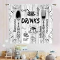 thumbnail image 3 of Rustic Kitchen Curtians, Farmhouse Fork and Spoon Woodern Plank Board Cook Theme Coffee Time Vintage Cottage Cafe Living Room Bedroom Window Curtains Drapes Treatments 2 Panels, 42"x54" Inch, 3 of 5