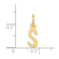 thumbnail image 3 of Diamond2Deal 14K Yellow Gold Small Slanted Block Letter S Initial Pendant for Women, 3 of 5