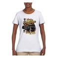 thumbnail image 2 of 1990 Vintage Garage Customs Hot Rod Classic Car Cars and Trucks Womens Graphic T-Shirt, White, 3XL, 2 of 3