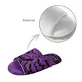 thumbnail image 5 of Xoenoiee Purple Bat Print Slippers for Women Men Memory Foam House Slippers Halloween Slip-on Flannel Open Toe Slippers with Anti-Slip Design, 6-7 Women/ 5-6 Men, 5 of 7