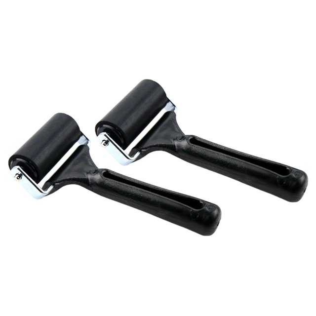 2 piezas de rodillos de tinta Brayer de goma, rodillos de impresión planos, compactos y portátiles 6 centímetros