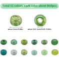 thumbnail image 2 of 1 Box 9600Pcs Green Seed Beads Glass Seed Beads 2mm Small Pony Beads Bulk Spring St Patricks Day Glass Beads Waist Beads Seed Bead Mini Spacer Beads for Jewelry Making Beading Kits DIY, 2 of 5