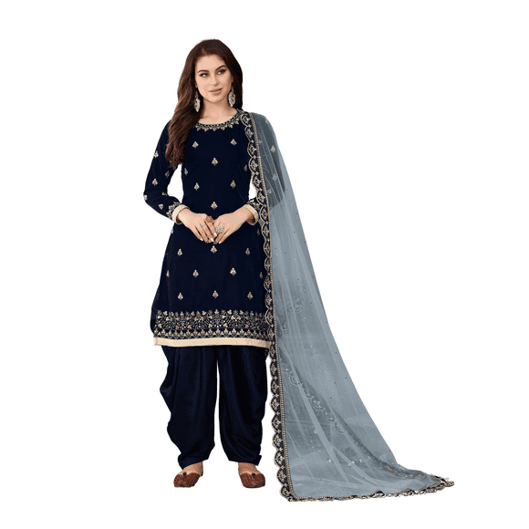 Custom Made Punjabi Wedding Wear 9000 Velvet Patiala Suit For Ethic Indian Wear Collection