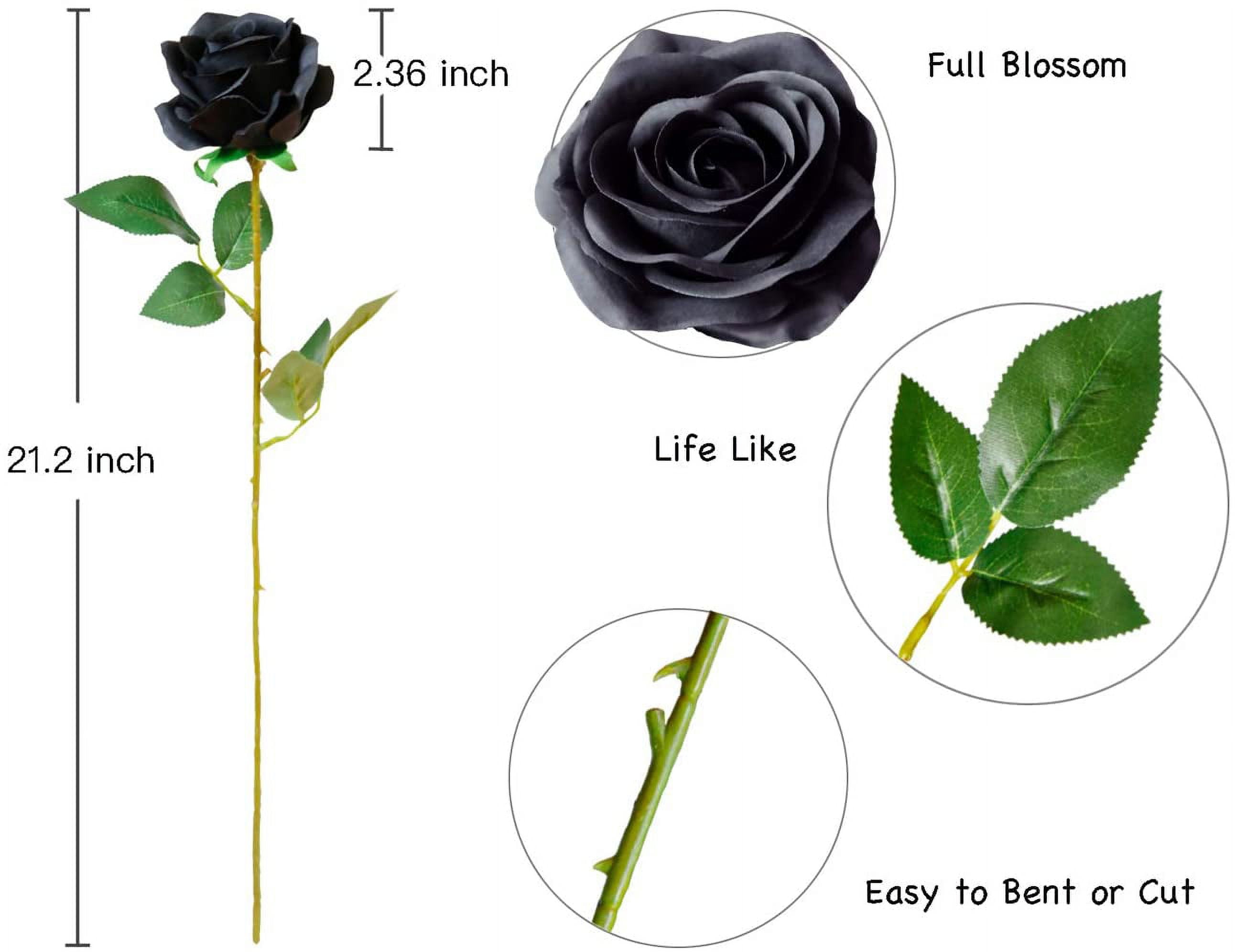 10pcs Silk Roses Artificial Flowers Fake Rose for Arrangement Wedding Party Home Decoration (Fuchsia)