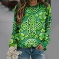 thumbnail image 2 of Levmjia Womens Sweatshirts Fashion Loose Round Neck Solid Color Long Sleeve St. Patrick's Day Printed Casual Shirt Holiday Breathable Comfortable Work Home Wear, 2 of 7