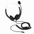 thumbnail image 1 of Auriculares para centro de llamadas con sonido sin pérdida, con orejeras giratorias de 330° y conector de cristal (cable de tirachinas de PU)., 1 of 14
