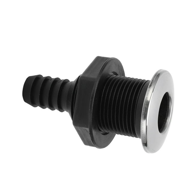 Tapón De Desagüe Para Barcos Accesorio Resistente A Través Del Casco Negro Con Cubierta De Acero Inoxidable 316 Para Yates ANGGREK Otros Vehículos