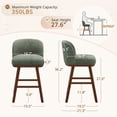 thumbnail image 4 of Carolayne 26" Bar Stool Set of 6 with Upholstered Back, for Home Kitchen, Sage Green, 4 of 7