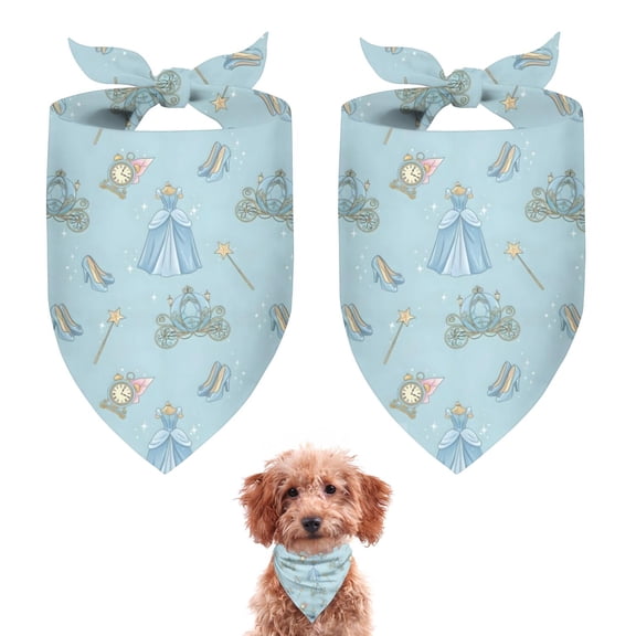 Dog Bandana 2 Pack,Princess Pattern Bandanas for Dogs,Cat Bandana,Small/ Large Dog Bandana 2 Size,Dog Bandanas