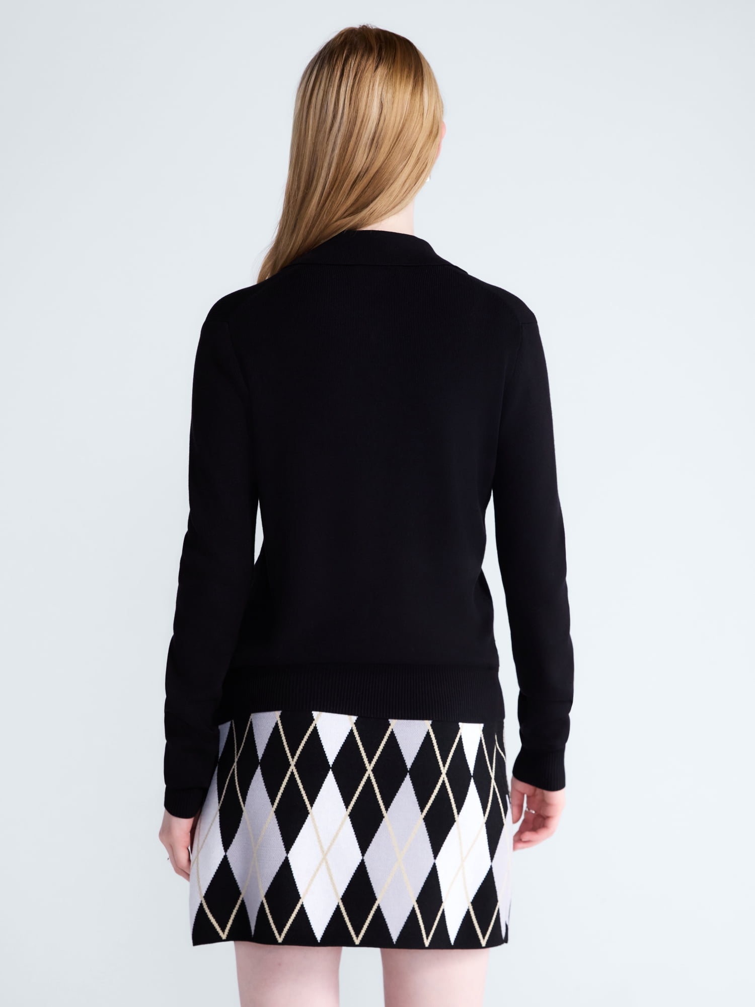 Free Assembly Women's and Women's Plus Polo Sweater with Long Sleeves, Lightweight, Sizes XS-4X