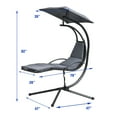 thumbnail image 2 of Costway Patio Hanging Hammock Chaise Lounge Chair with Canopy Cushion Gray, 2 of 11