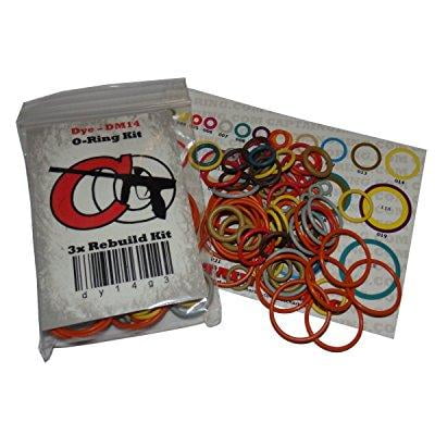 Tippmann Custom 98 Replacement - tippmann 98, a5, x7, ft-12, gryphon, triumph, us army - color coded 3x oring rebuild kit