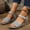 Gray, variant on AXXD Beige Wedge Sandals for Women Summer New Large Size Hollow Thick Bottom One Line Buckle Sandals