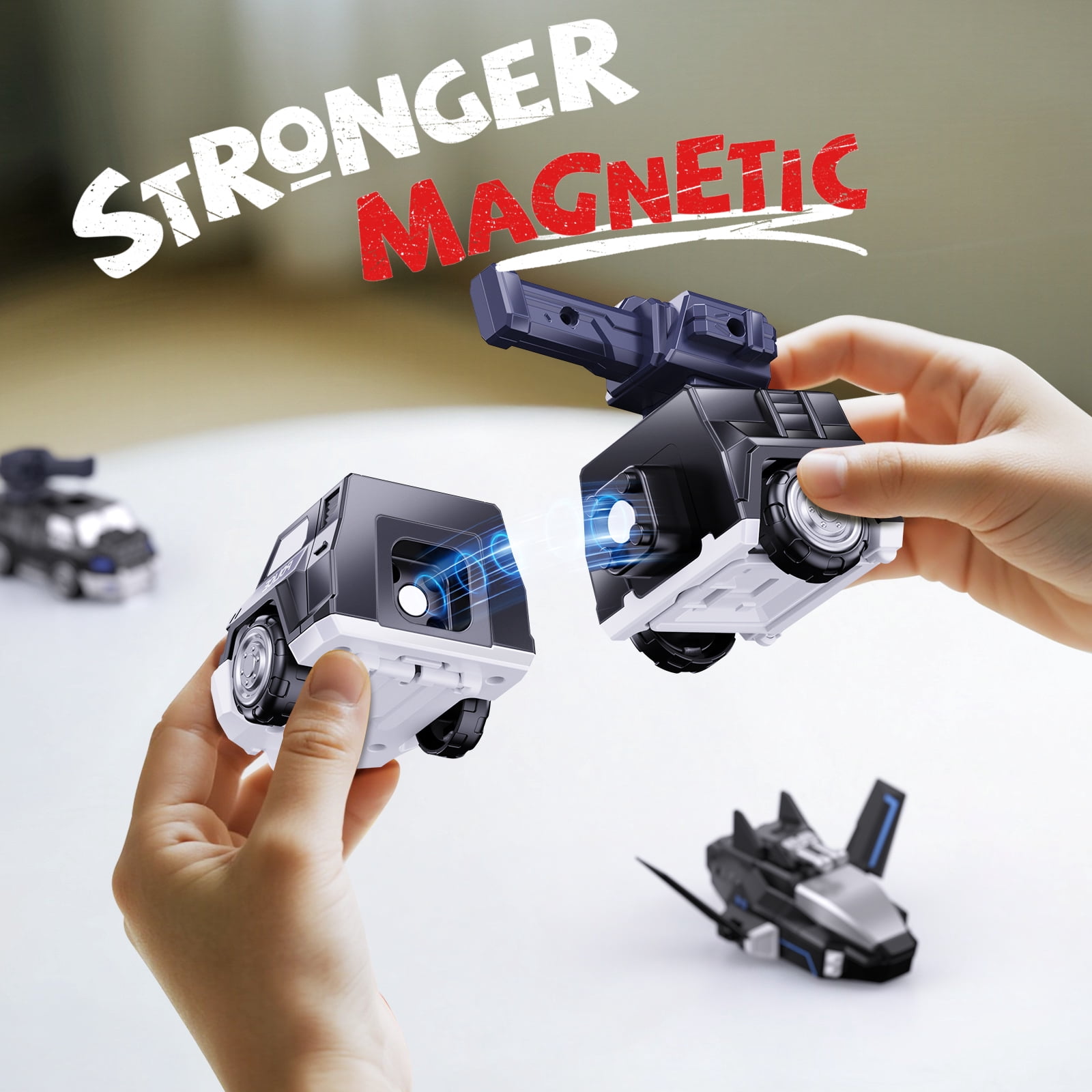 Gelomee Transforming Toys for 4-7 Year Old Boys, Magnetic Robots Toys for Kids, Easy to Assembly, Ideals Birthday Gift Aged 3-8 Years Old