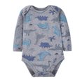 thumbnail image 2 of Bellafa 100% Cotton Baby Boys Long Sleeve Bodysuit Dinosuar Truck Baby Romper Infant Boy's Sung Fit Onesies-2 Piece, 2 of 7