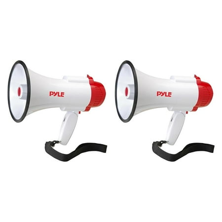- Pyle Pro Megaphone Bull Horn with Siren and Voice Recorder, 2 Pack | PMP35R