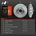 thumbnail image 5 of A-Premium Front Vented Drilled and Slotted Disc Brake Rotors Set Compatible with Toyota Prius 2010-2015 Lexus CT200h 2011-2017, 5 of 8