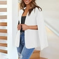 thumbnail image 3 of XFLWAM Women's Cape Blazer Split Long Sleeve Open Front Blazer Jacket Business Casual Suit Tops Cardigan Coats White XXL, 3 of 6