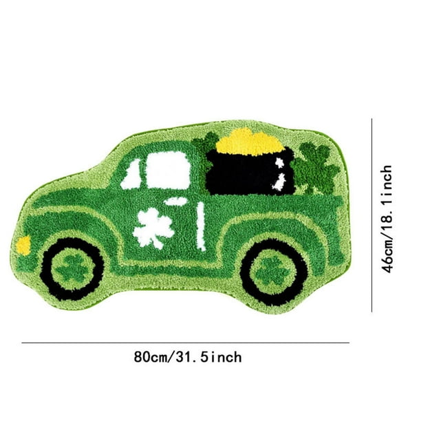 Tapetes decorativos para el Día de San Patricio, antideslizantes, lavables, absorbentes, para baño, dormitorio, sala de estar, suaves y con mechones, para decoración de baño.