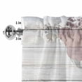 thumbnail image 4 of World Map Rod Pocket Curtain Valance, Farmhouse Abstract Illustration Wooden Grain Farmhouse Window Valance for Living Room, Bedroom, Kitchen 42"W x 18"L, 4 of 9