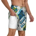 thumbnail image 3 of Picia Game All Day pattern Mens Swim Trunks with Compression Liner Stretch Beach Shorts Quick Dry with Zipper Pockets No-Chafing Board Shorts-X-Large, 3 of 9
