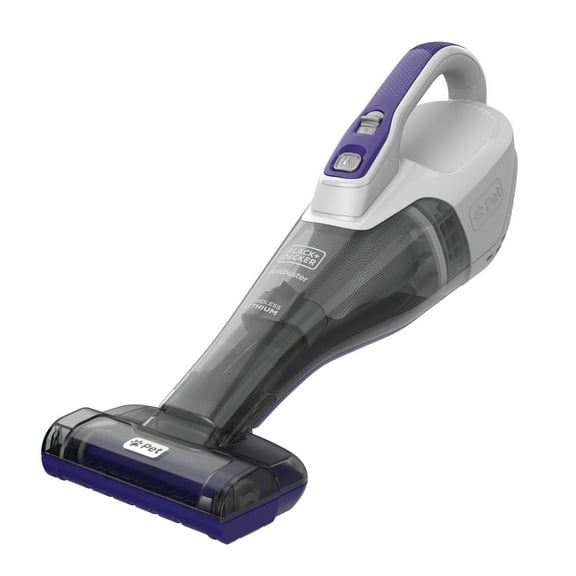 BLACK DECKER Furbuster Cordless Handheld Vacuum, for Car, Pet Hair & Multi-Surfaces, Powerful Suction, HLVB315JP07W