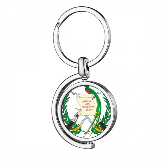 Guatemala National Emblem Country Rotating Keychain Metal Keyring Holder