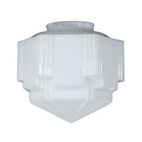 B&P Lamp® 4" Fit Opal Art Deco Pendant Shade, 8" Tall