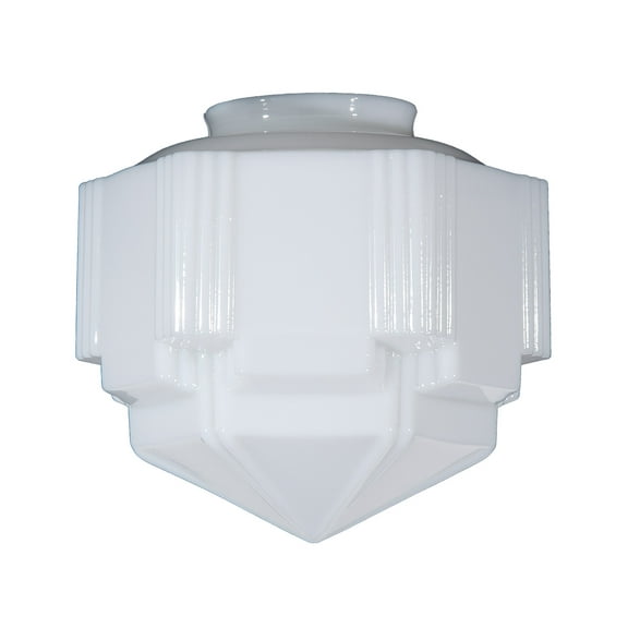 B&P Lamp® 4" Fit Opal Art Deco Pendant Shade, 8" Tall