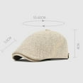 thumbnail image 3 of Sinpiling Linen Beret Hats for Men & Women Casual Newsboy Hat Unisex Couples Solid Color Adjustable Vintage Ivy Baseball Cap, 3 of 3