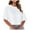 White, variant on Kureaily Women's Crew Neck Cropped T Shirts Short Sleeve Loose Shoulder Crop Tee Tops Summer Lightweight T-Shirts